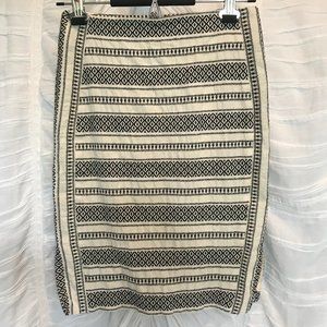 Loft Pencil Skirt - Black & Ivory Pattern